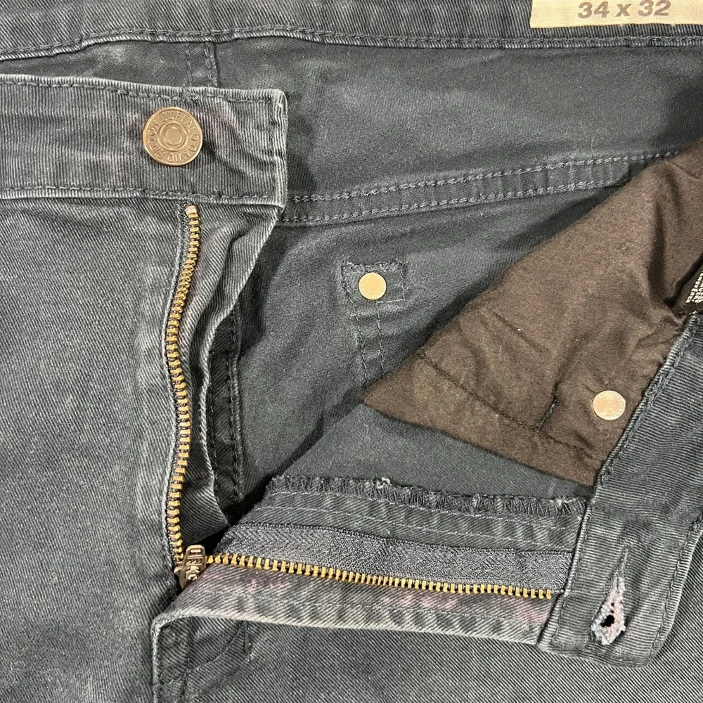 DAVID BITTON BUFFALO Sam-X Slim Straight Jeans Mens 34x32 Teal Blue Stretch Pant